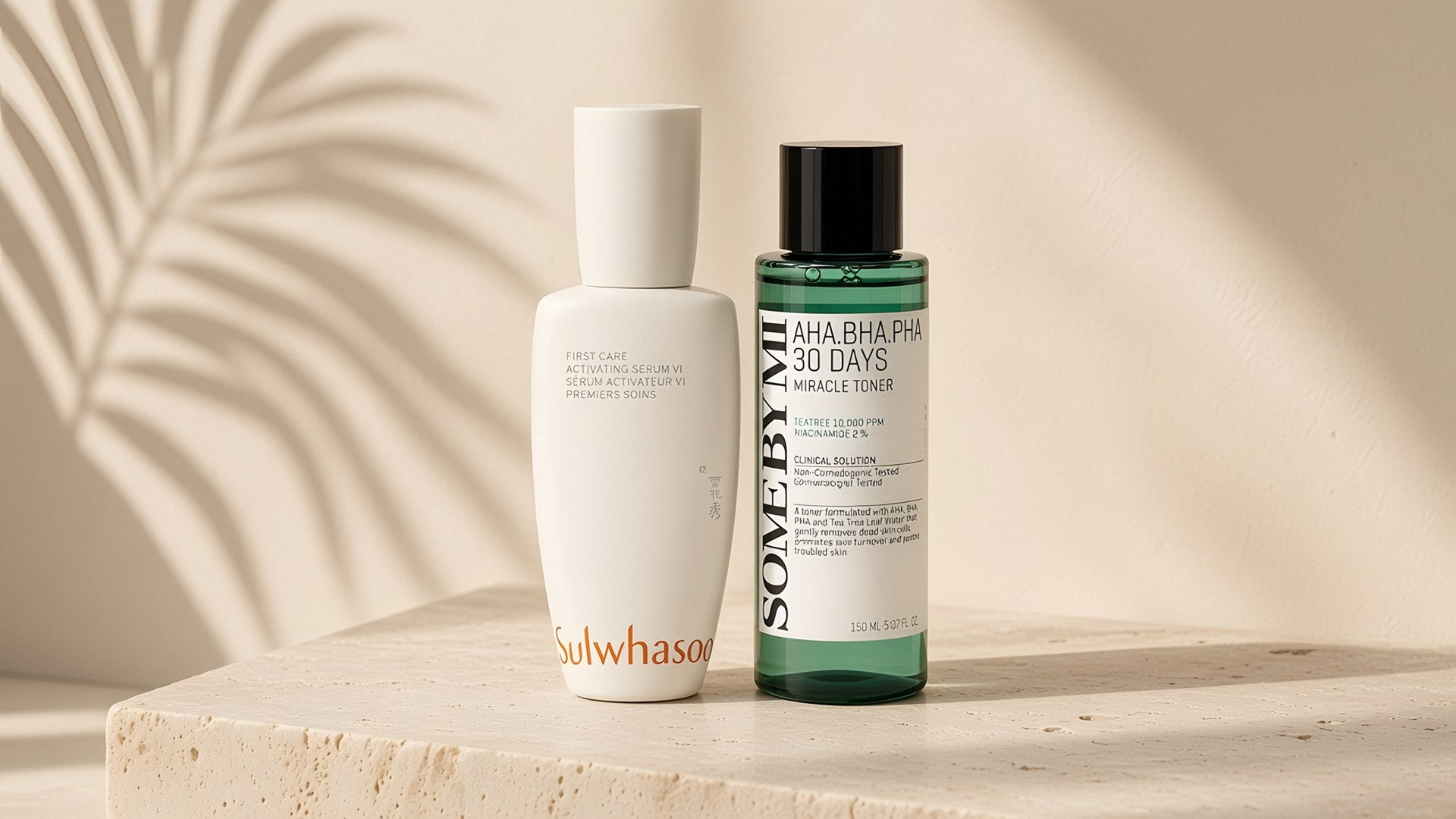 First-care serum before toner, then a rice SPF